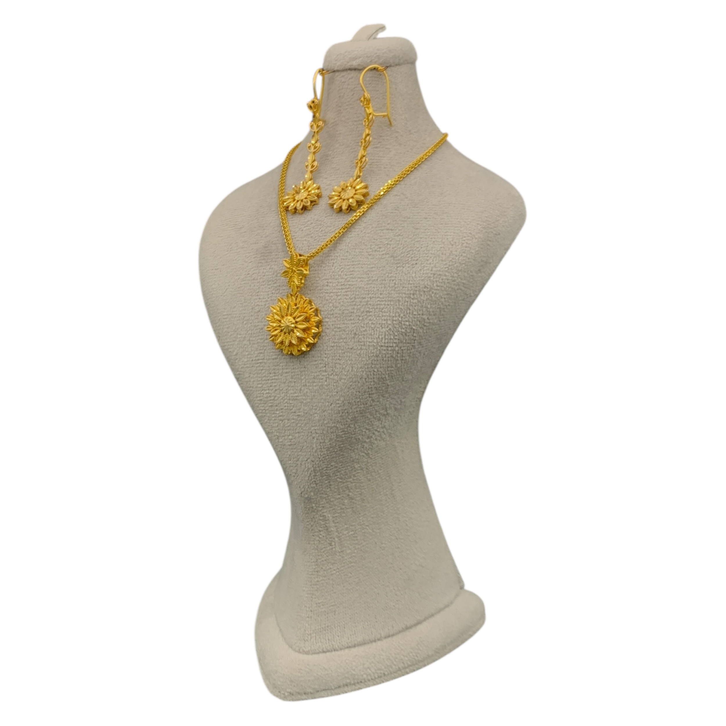 نیمست طلا ۱۸ عیار زنانه مدل گل خورشیدی طرح برجسته - تصویر 7