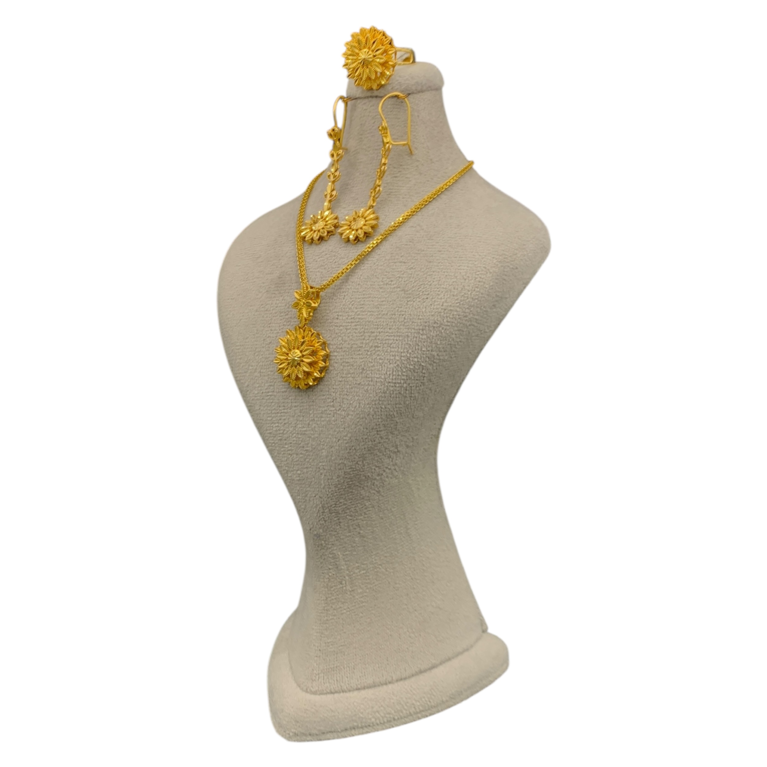 نیمست طلا ۱۸ عیار زنانه مدل گل خورشیدی طرح برجسته - تصویر 33