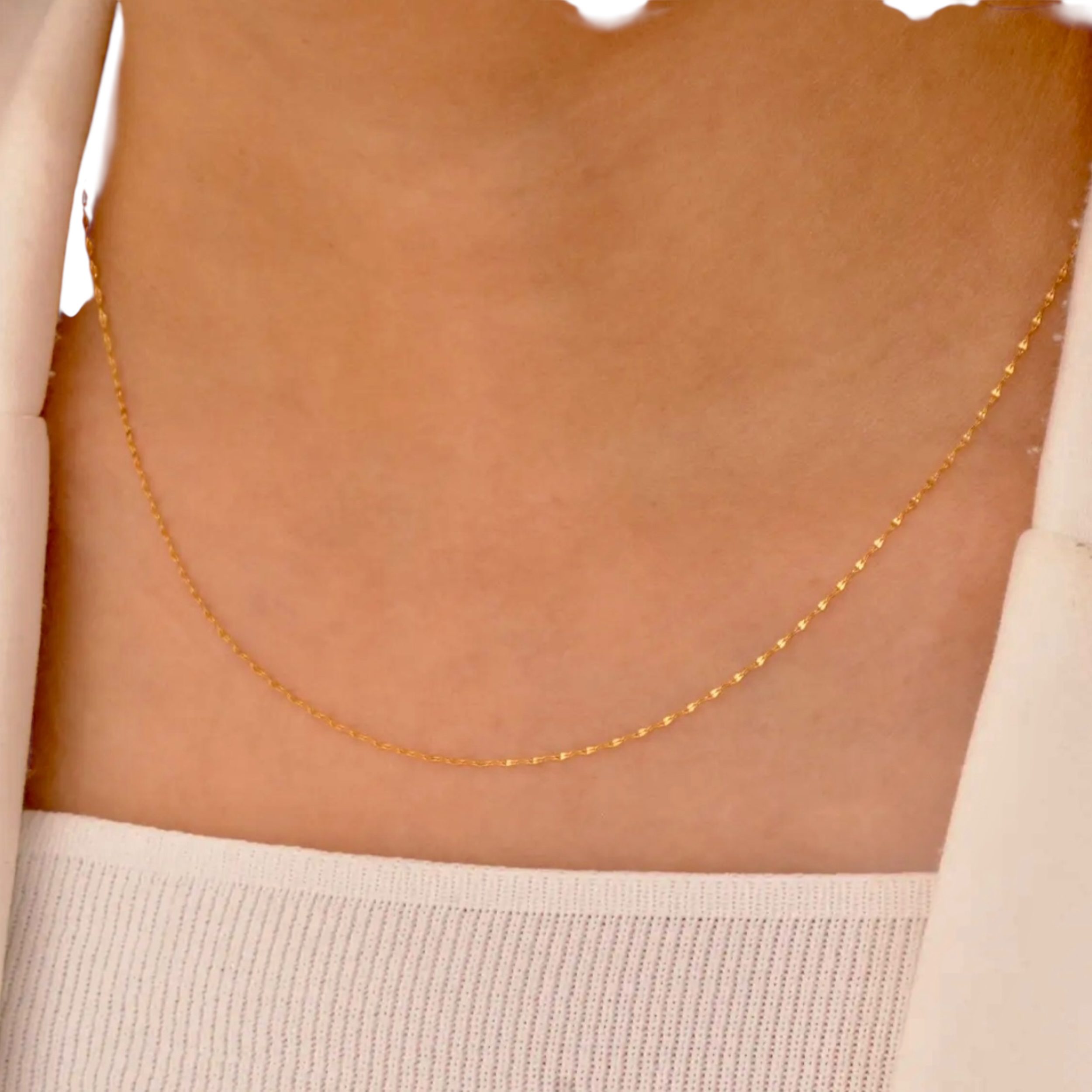 گردنبند طلا ۱۸ عیار مدل پولکی - تصویر 3